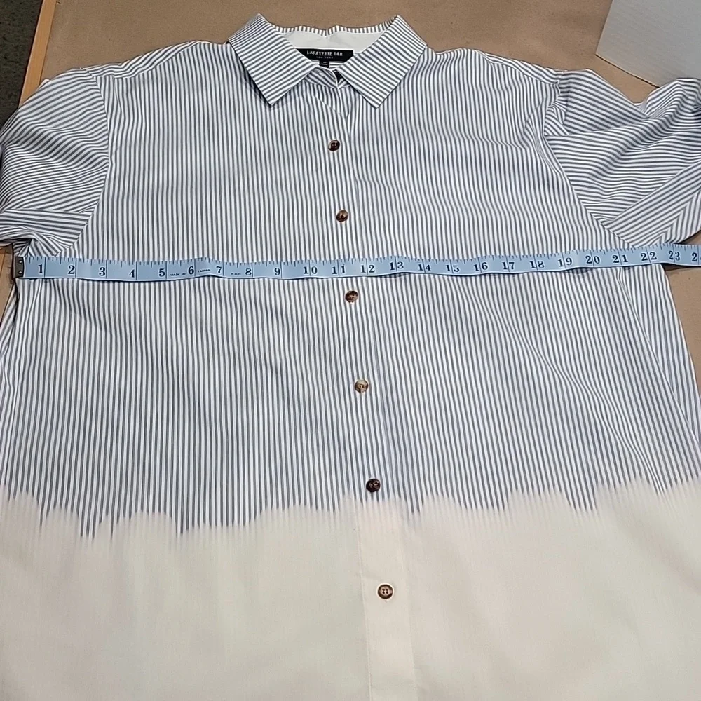 Lafayette 148 New York, Spice Multi Everson Dip-Dye Shirt, Size M, EUC. - Picture 4 of 11